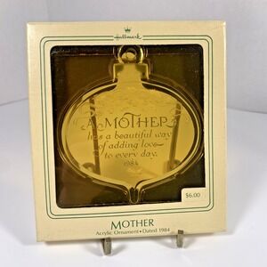 Hallmark 1984 Vintage Acrylic Ornament "Mother"